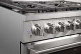 36 Inch Professional Gas Range with 6 German Tower Dual Flow Burners, 5.5 Cu. Ft. Oven Capacity, Continuous Cast Iron Grates, Infrared Broiler, Blue Porcelain Interior and Full-Extension Adjustable Glide Racks: Gas