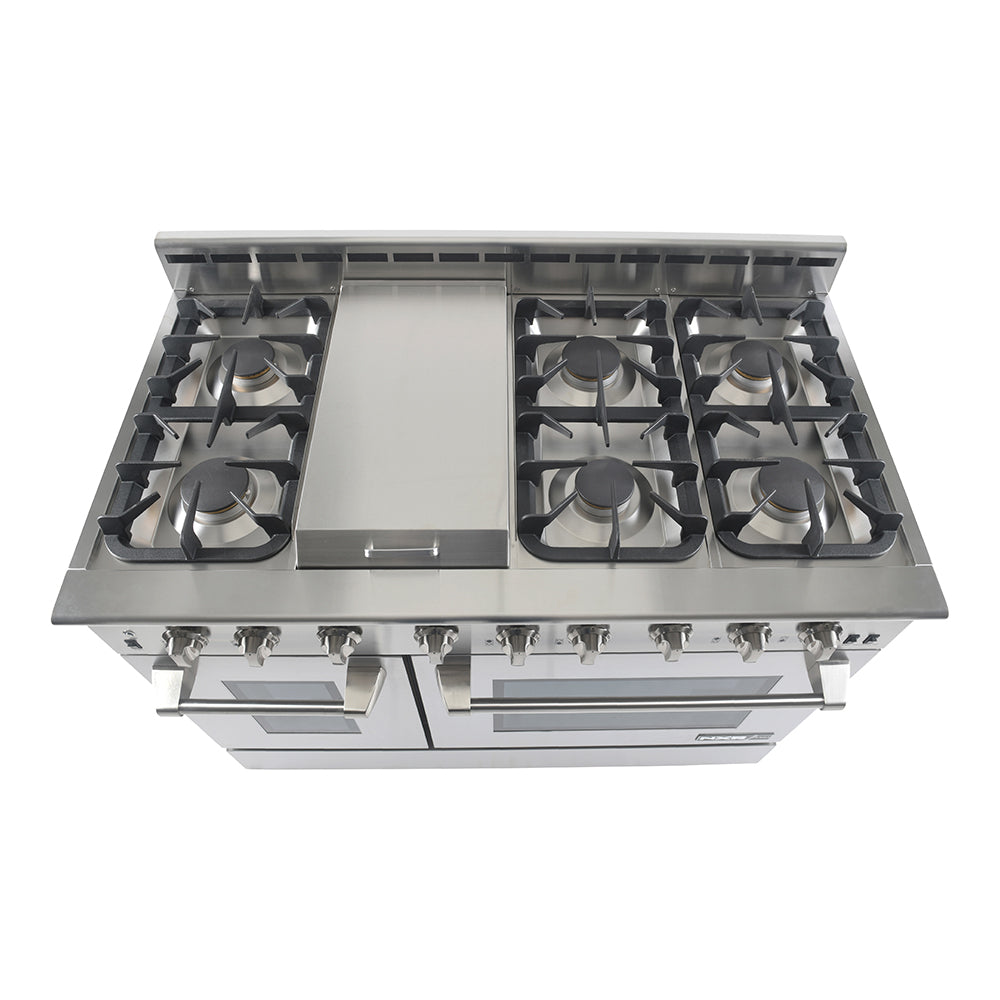 48 Inch Professional Dual Fuel Range with 6 German Tower Burners