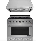 36" Stainless Steel Natural Gas Range with 5.5 cu ft. Convection Oven & Under Cabinet Hood Bundle SC3611 RH3601 NXR Store