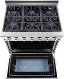 36" Stainless Steel Propane Gas Range with 5.5 cu ft. Convection Oven & Under Cabinet Hood Bundle SC3611LP EH3619 NXR Store