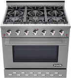 36" Stainless Steel Propane Gas Range with 5.5 cu ft. Convection Oven & Under Cabinet Hood Bundle SC3611LP EH3619 NXR Store