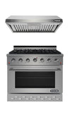 36" Stainless Steel Natural Gas Range with 5.5 cu. ft. Convection Oven & Under Cabinet Hood Bundle SC3611 EH3619 NXR Store
