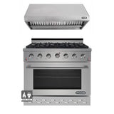 36" Stainless Steel Dual Fuel Range 5.5 cu. ft. Convection Oven & Under Cabinet Hood Bundle SCD3611 RH3601 NXR Store