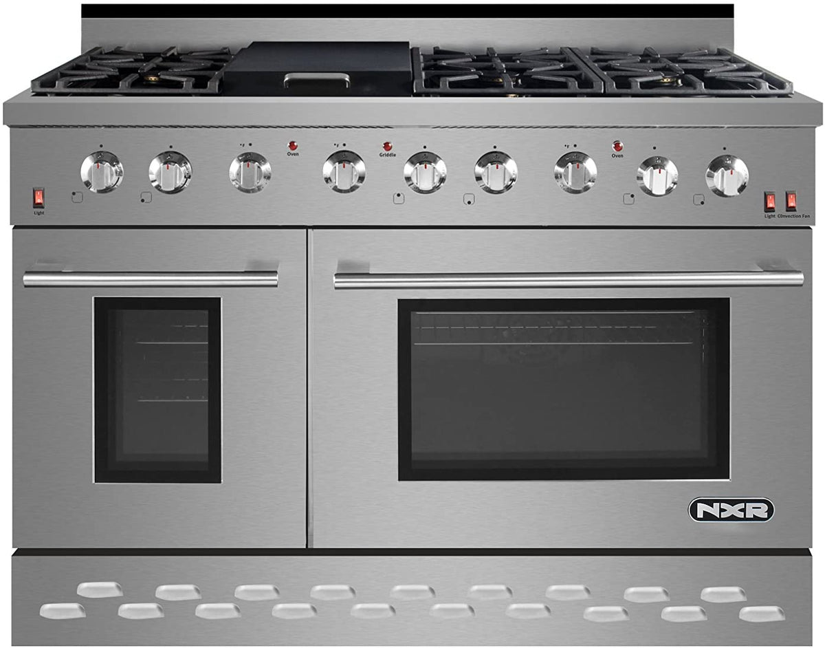 30 Inch Professional Gas Range with 4 German Tower Dual Flow Burners, 4.5  Cu. Ft. Oven Capacity, Continuous Cast Iron Grates, Infrared Broiler, Blue