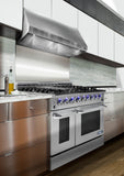 48 Inch Professional Dual Fuel Range with 6 German Tower Burners PRD4851