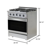 NXR AA3020 30" 4.5 cu.ft. Pro-Style  Liquid Propane Gas Range with Convection Oven, Stainless Steel