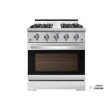 NXR AA3020 30" 4.5 cu.ft. Pro-Style  Liquid Propane Gas Range with Convection Oven, Stainless Steel