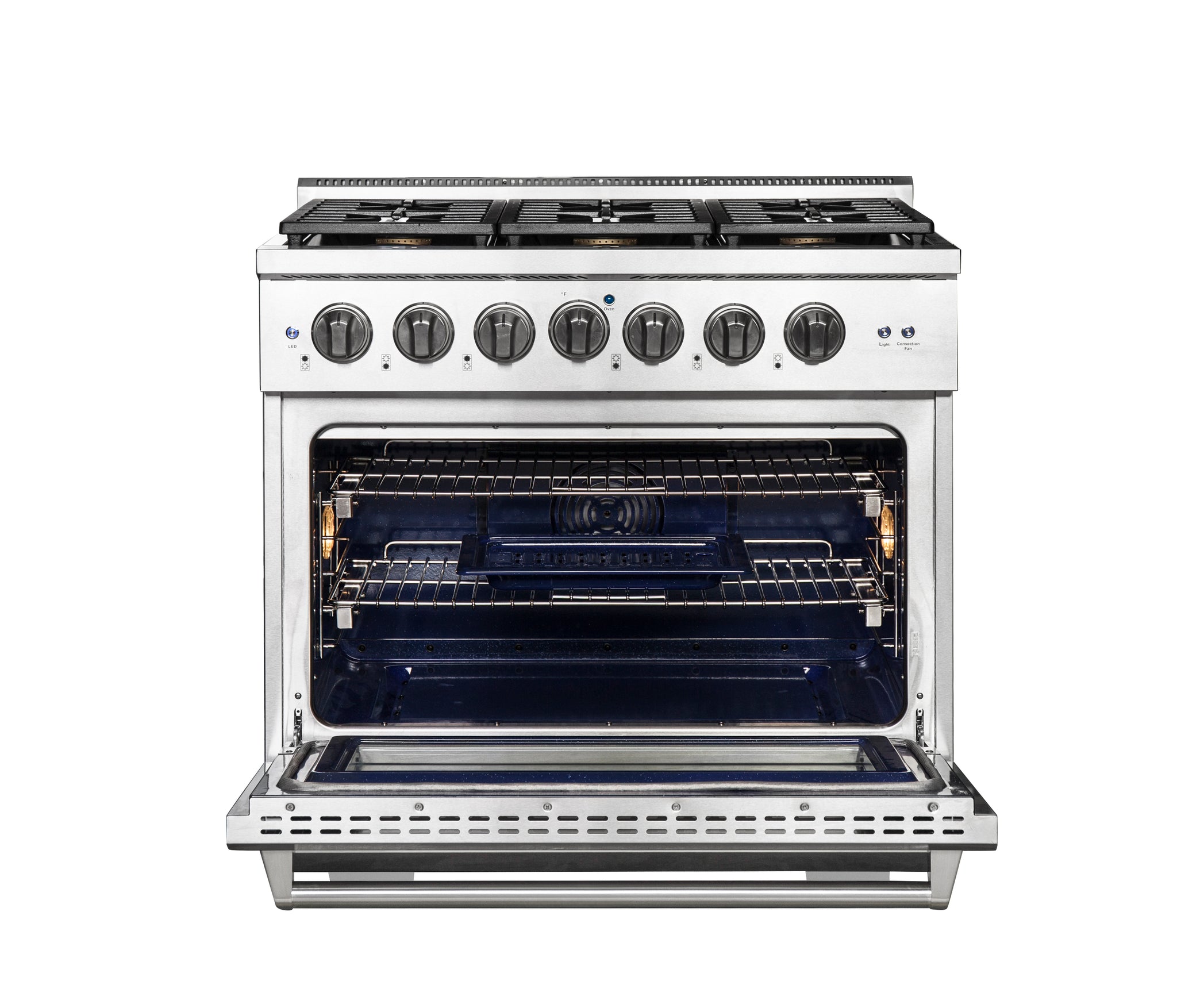 36 Inch Professional Gas Range with 6 German Tower Dual Flow