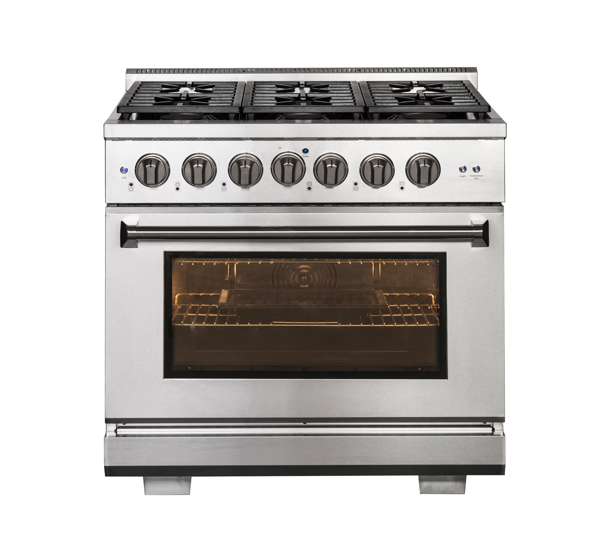 36 Inch Professional Gas Range with 6 German Tower Dual Flow Burners ...