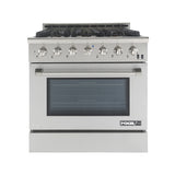 36 Inch Professional Dual Fuel Range with 6 German Tower Burners PRD3651