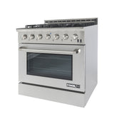 36 Inch Professional Dual Fuel Range with 6 German Tower Burners PRD3651