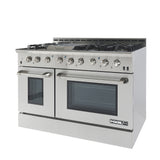 48 Inch Professional Dual Fuel Range with 6 German Tower Burners PRD4851