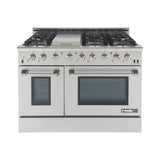 48 Inch Professional Dual Fuel Range with 6 German Tower Burners PRD4851
