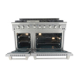 48 Inch Professional Dual Fuel Range with 6 German Tower Burners PRD4851