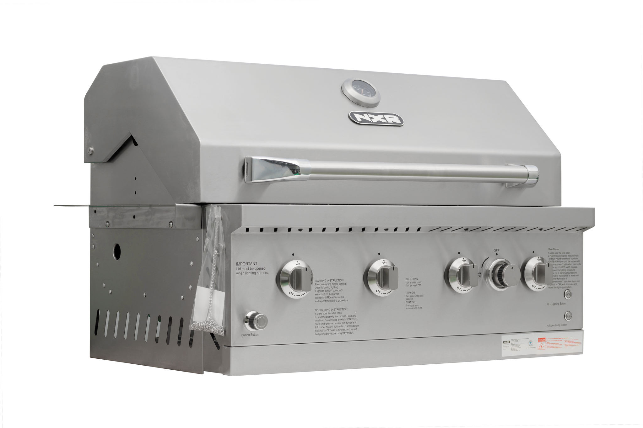 30” 4 Burner Drop In Gas Grill with Rotisserie Burner – NXR