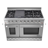 NXR 48" Stainless Steel Pro-Style Dual Fuel Liquid Propane Range with 7.2 cu.ft. Convection Oven SCD4811LP
